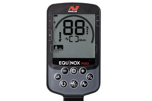 Metalldetektor Minelab Equinox 700 mit Funkkopfhörer Display